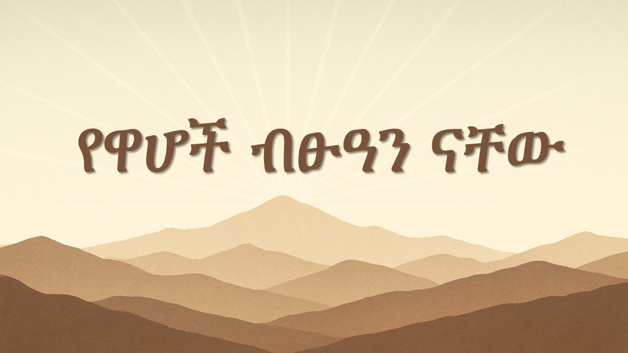 የዋሆች ብፁዓን ናቸው