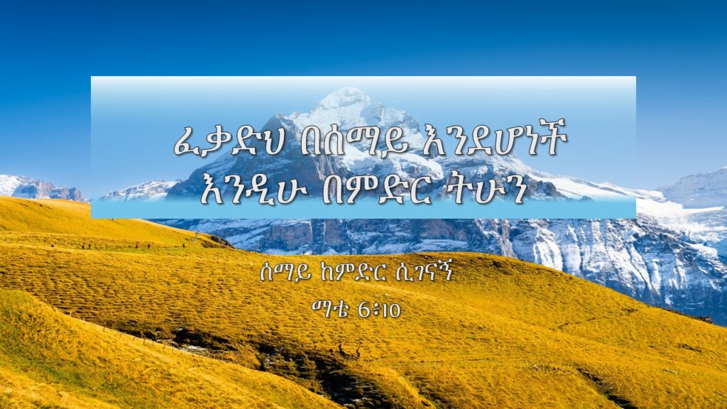 ፈቃድህ በሰማይ እንደ ሆነች እንዲሁ በምድር ትሁን